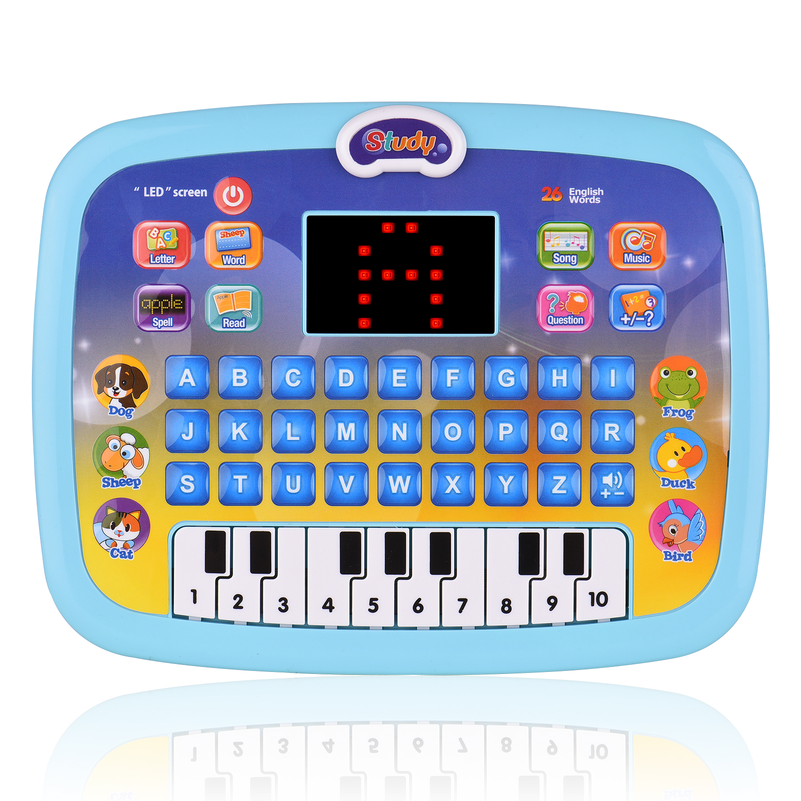새로운 학습 태블릿 유아 컴퓨터 장난감 LED 스크린 디스플레이 8 학습 모드 조기 교육 장난감 선물 연령 3-6 년